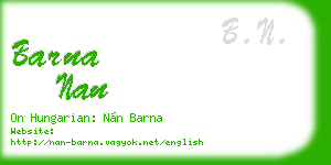barna nan business card