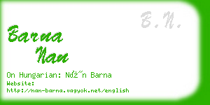 barna nan business card